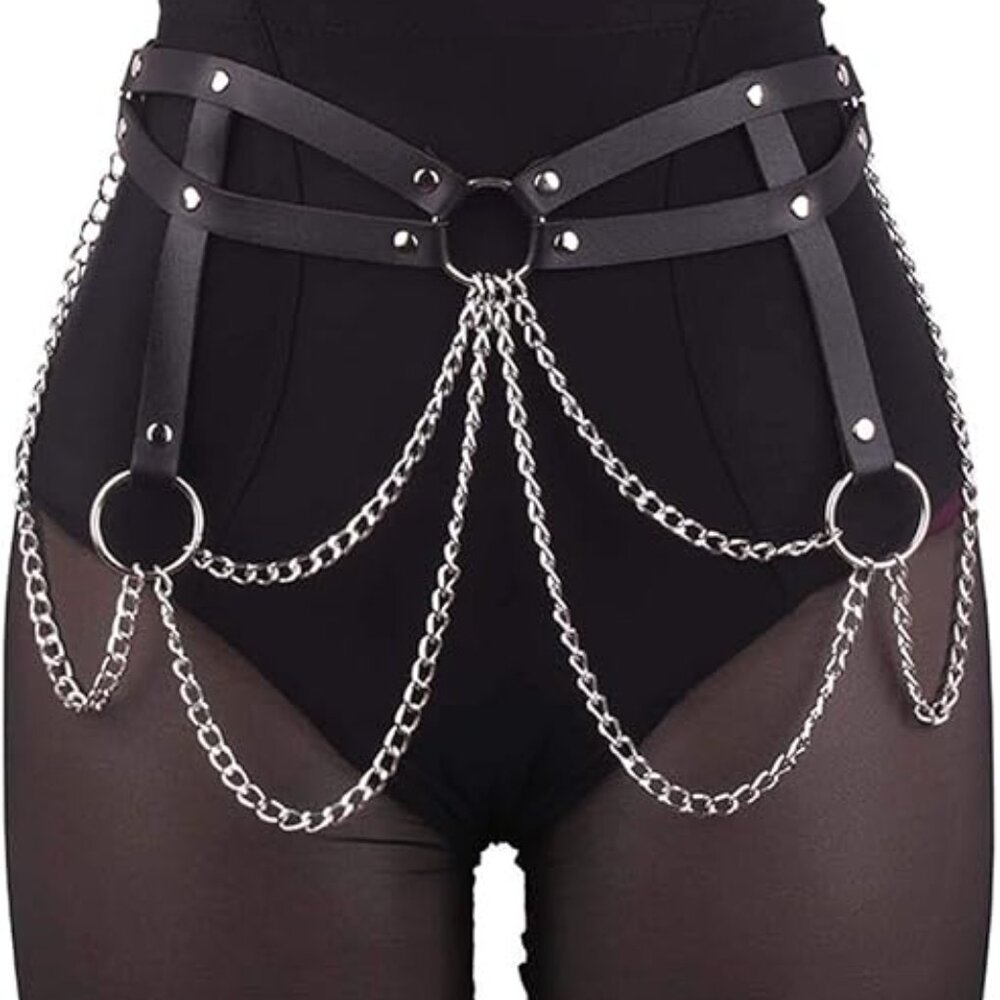 Punk Leather Body Chain - Picture 5 of 5